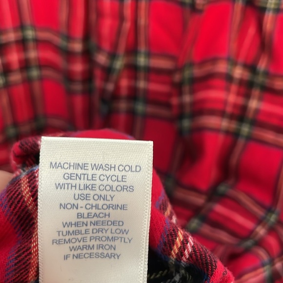 Lanz of Salzburg Flannel Nightgown Red Plaid White Eyelet Trim NWOT Sz S - Picture 10 of 10